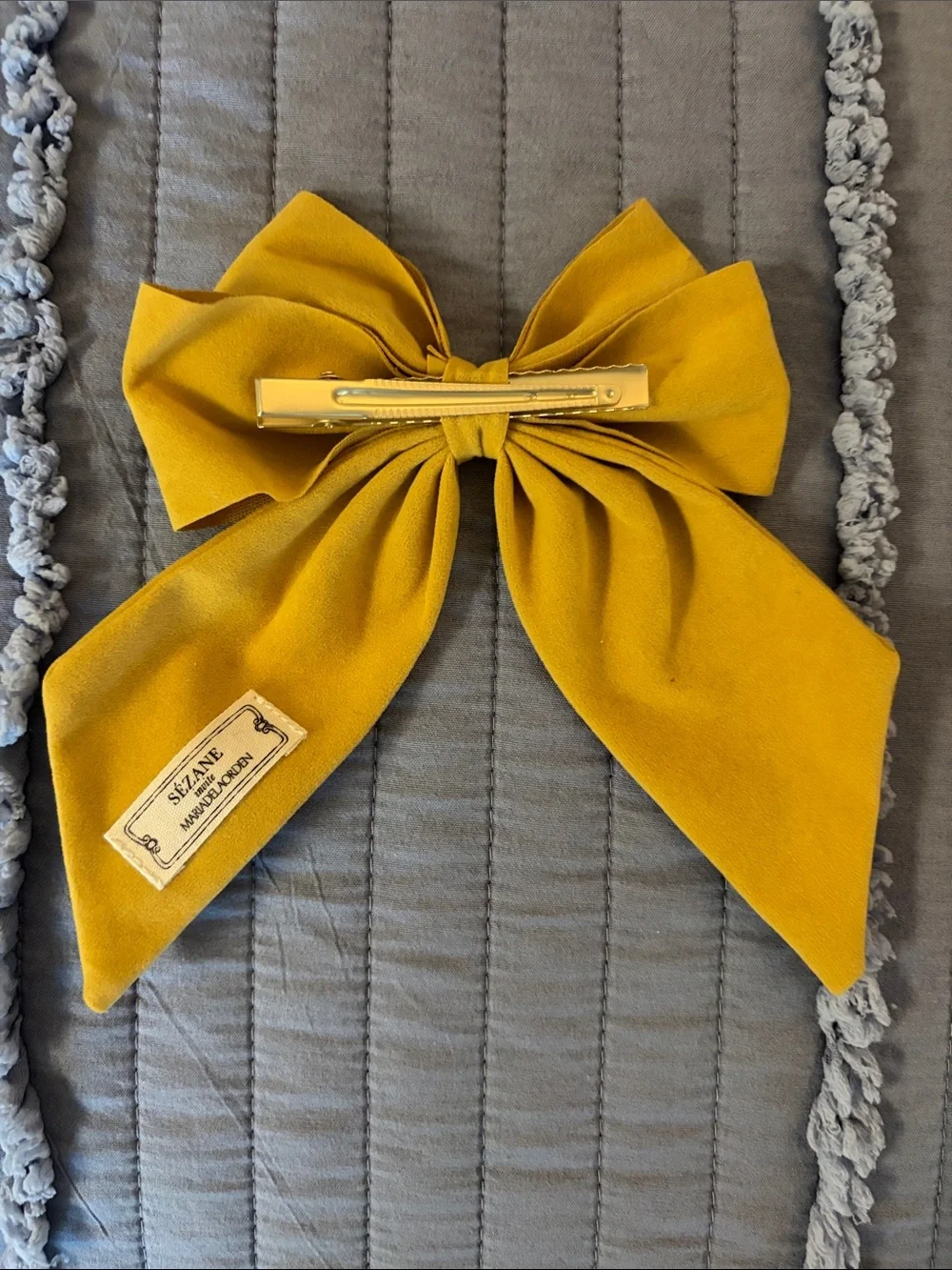 Sezane Mustard Yellow Bow Hair Clip